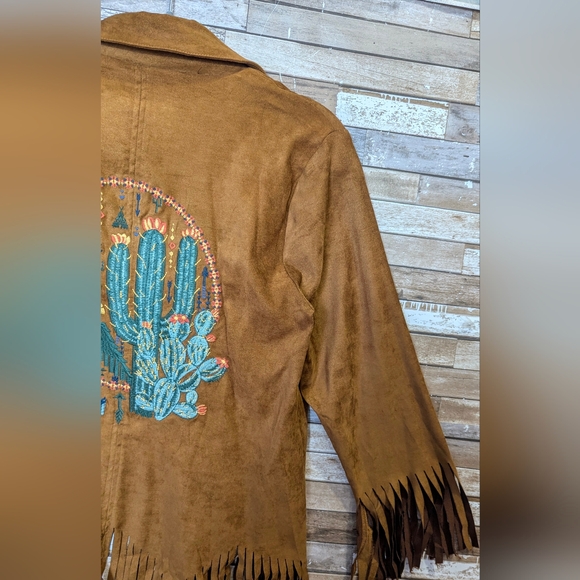 Savanna Jane Brown Fringe Jacket with Embroidered Design - Picture 8 of 16
